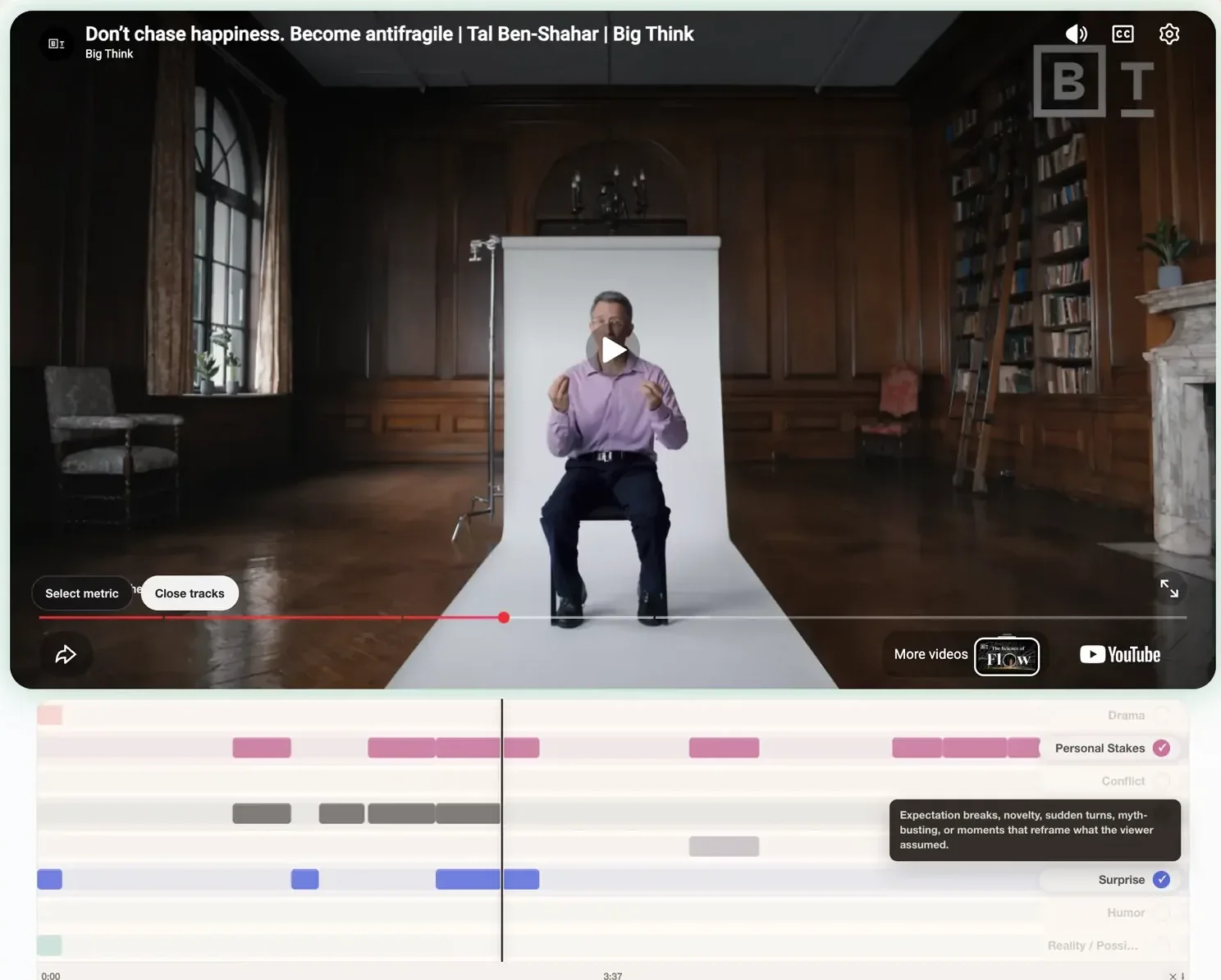 TubeCrisp highlight tracks with selected signals and cutoff control